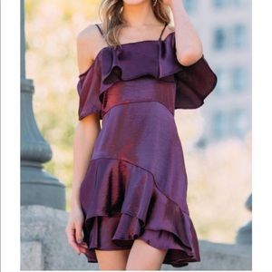👗🆕Francesca’s Purple Satin Dress, Medium👗